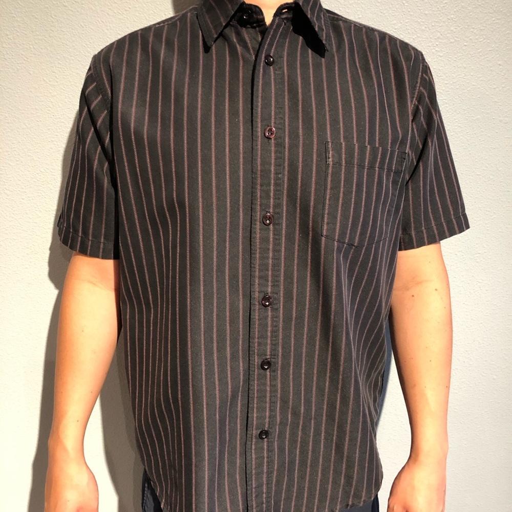 Black stripped button down shirt